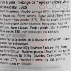 KAGURA NO SATO 7 Spice Blend Shichimi with Yuzu, 25g Hot