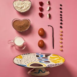 Kapka Enamel Abstract Enamel Cake Stand, 30cm dia Outlet