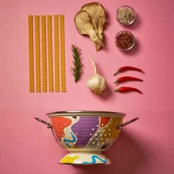 Kapka Enamel Abstract Enamel Colander, 22cm New