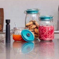 Airtender Set of 3 Lids with Vacuum Sealer for Clip Top Jars Clearance