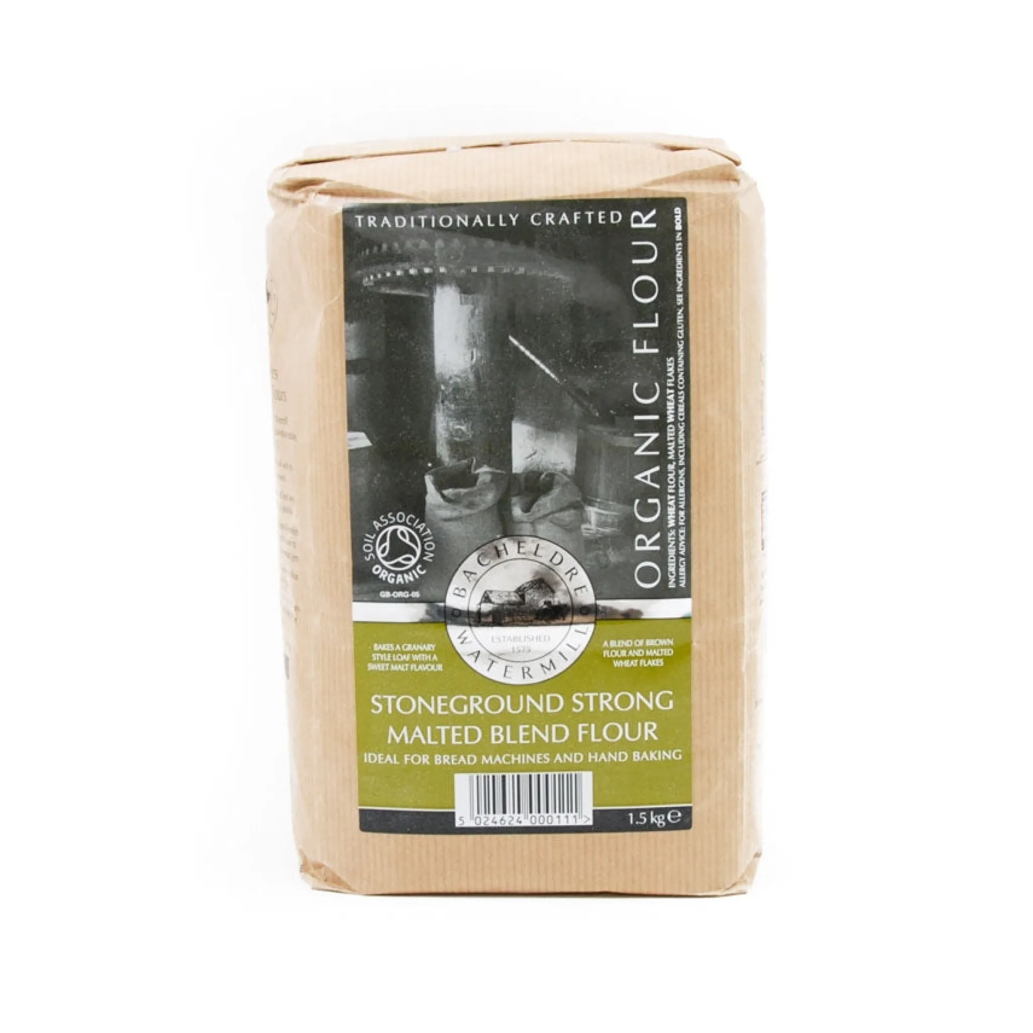 Bacheldre Watermill Bacheldre Organic Stoneground Strong Malted Blend Flour, 1.5kg Clearance