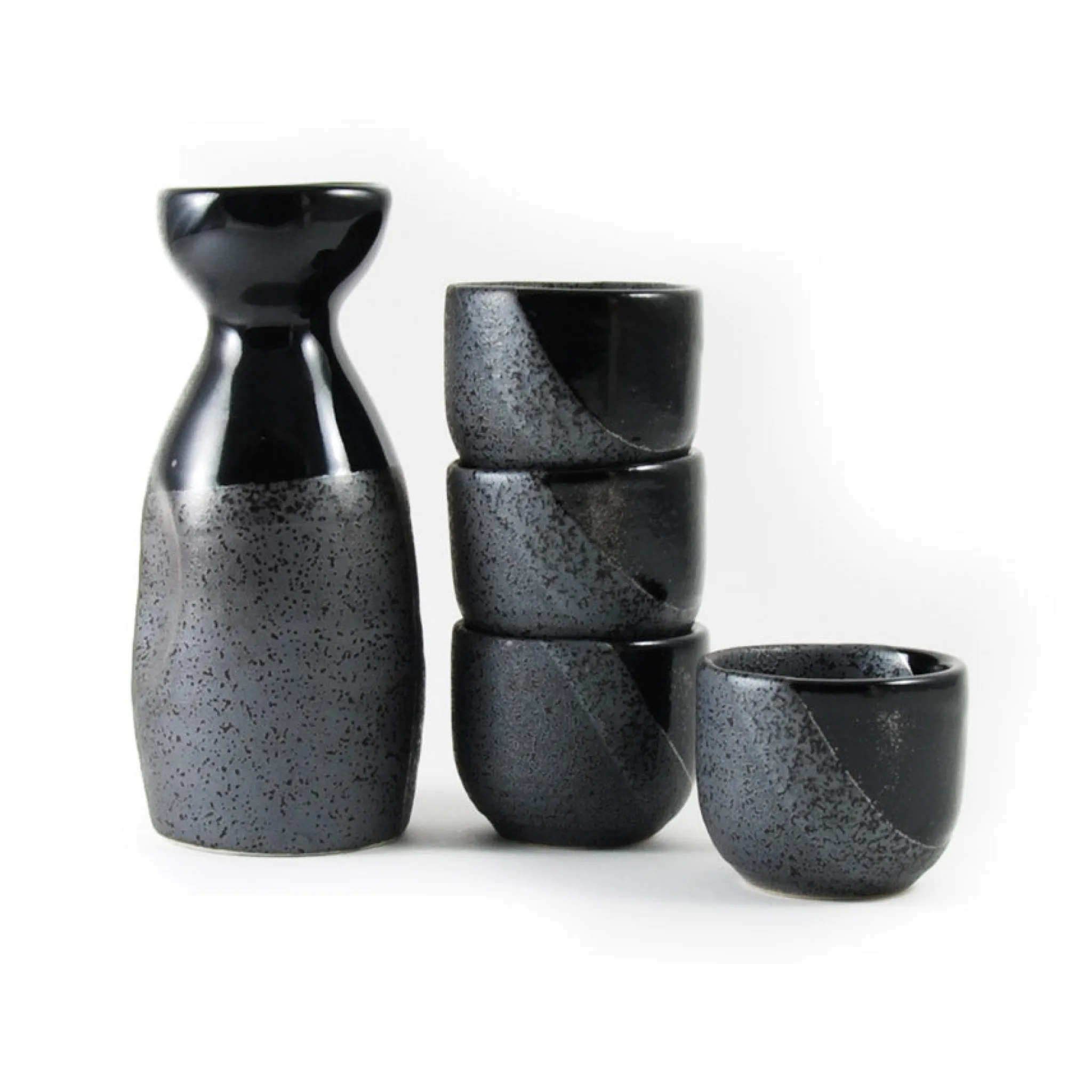 Kiji Stoneware & Ceramics Black Sake Set Online