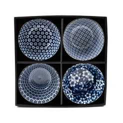 Kiji Stoneware & Ceramics Blue & White Rice Bowl Boxed Gift Set Discount