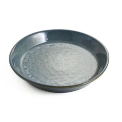 Ceramica Nicola Blue Glaze Wide Shallow Bowl New