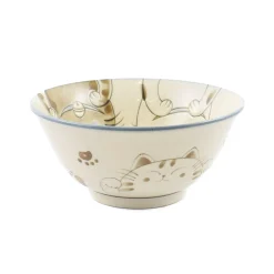 Kiji Stoneware & Ceramics Blue Lucky Cat Japanese Noodle Bowl, 15cm Best