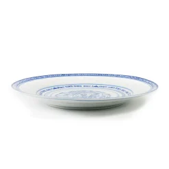 Chinese Tableware Blue Rice Pattern Dinner Plate, 26cm