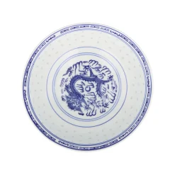 Chinese Tableware Blue Rice Pattern Serving Bowl, 25.5cm New