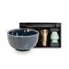Kiji Stoneware & Ceramics Blue Sakura Matcha Gift Set New
