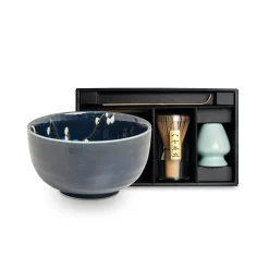 Kiji Stoneware & Ceramics Blue Sakura Matcha Gift Set New