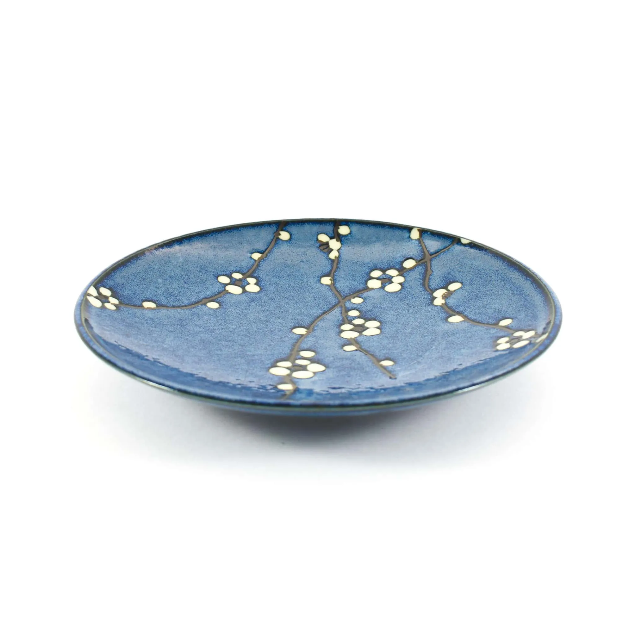 Kiji Stoneware & Ceramics Blue Sakura Side Plate, 22.5cm Sale