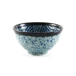 Kiji Stoneware & Ceramics Blue Wave Rice Bowl, 12cm Clearance