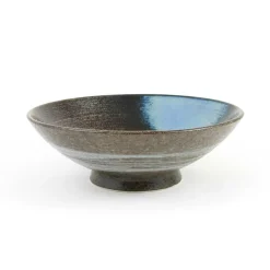 Kiji Stoneware & Ceramics Blue-Black Glaze Bowl, 24cm Clearance