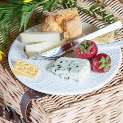Bordallo Pinheiro White Cheese Tray with Yellow Cheese Outlet