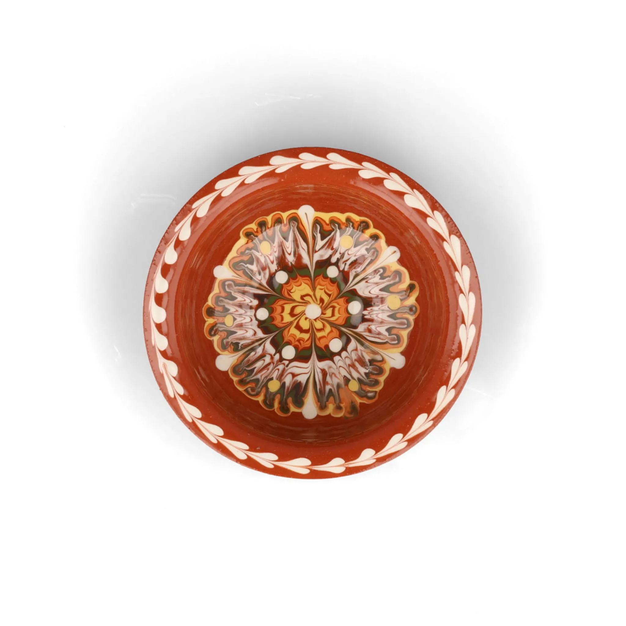 Bulgarian Pottery Bulgarian Troyan Brown Sauce Bowl, 10cm