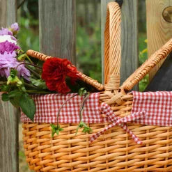 Les Jardin de la Comtesse Campagne Red Gingham Empty Picnic Basket Clearance