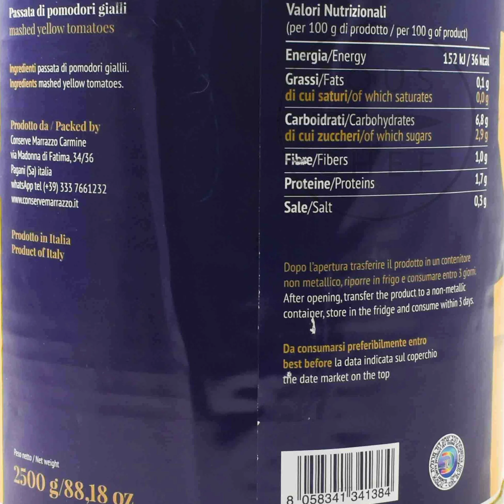 Casa Marrazzo Yellow Tomato Puree, 3kg Online