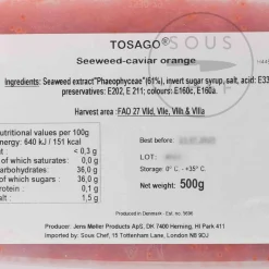 Cavi-Art Tosago Orange Vegan Caviar, 500g