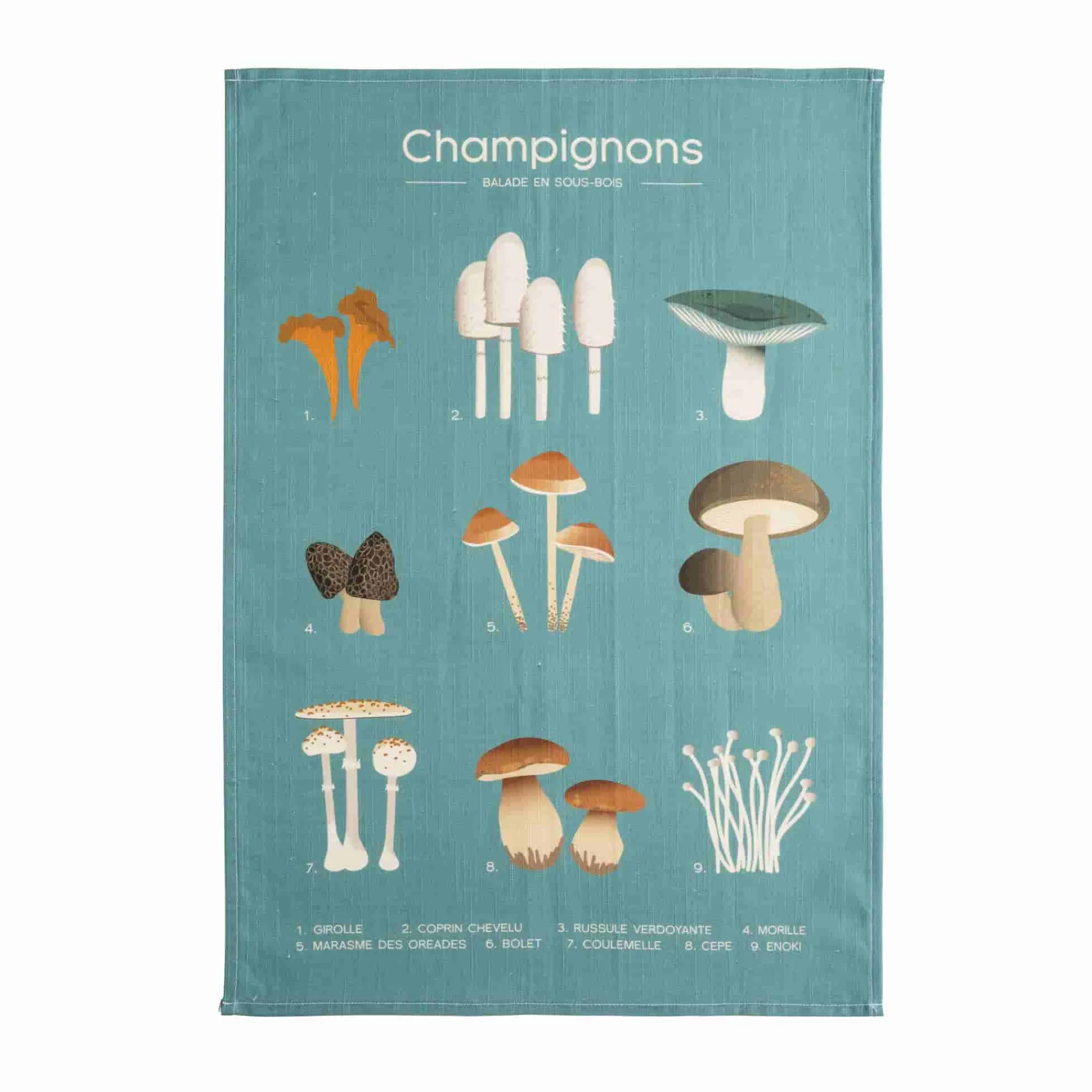 Coucke Champignons French Tea Towel New