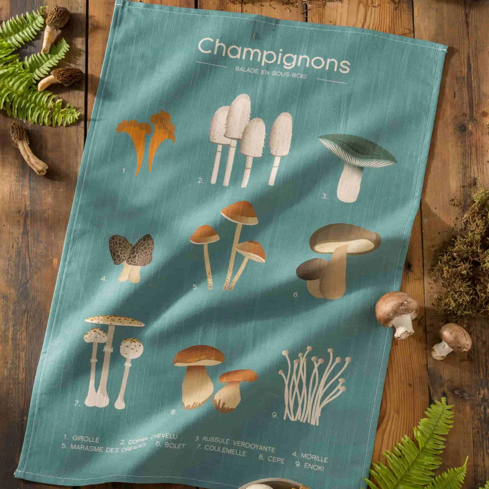 Coucke Champignons French Tea Towel New