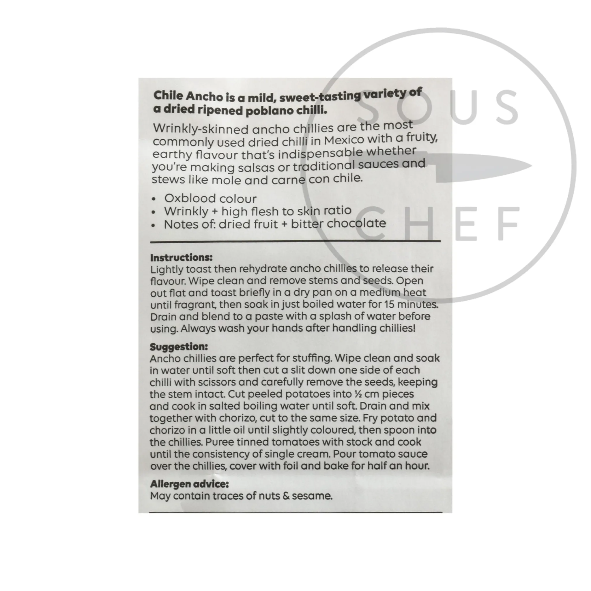 Cool Chile Co Whole Ancho Chillies, 70g Outlet