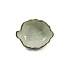 Kiji Stoneware & Ceramics Cream & Pale Green Leaf Dish, 9.8cm