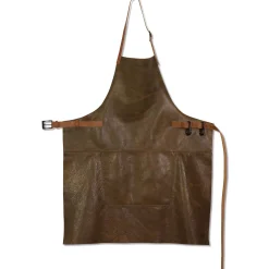 Dutchdeluxes Leather BBQ Apron in Vintage Brown Hot