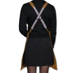 Dutchdeluxes Leather Suspender Apron in Vintage Camel Clearance