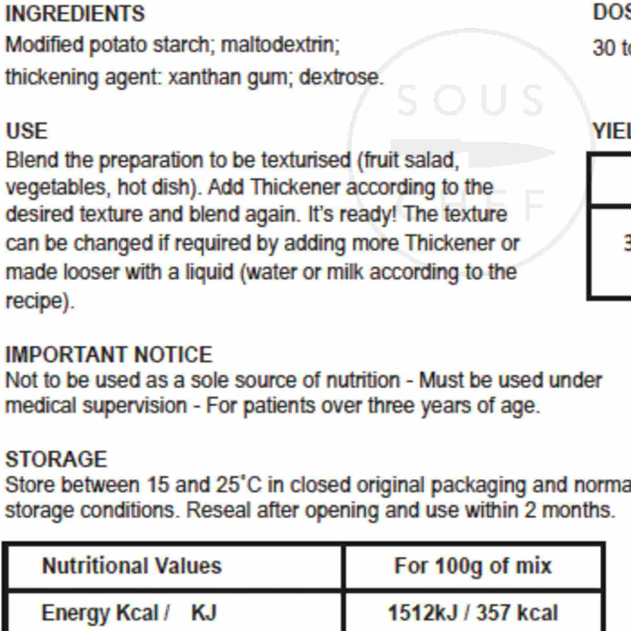 Essential Cuisine Nutrisis Thickener, 1kg Clearance