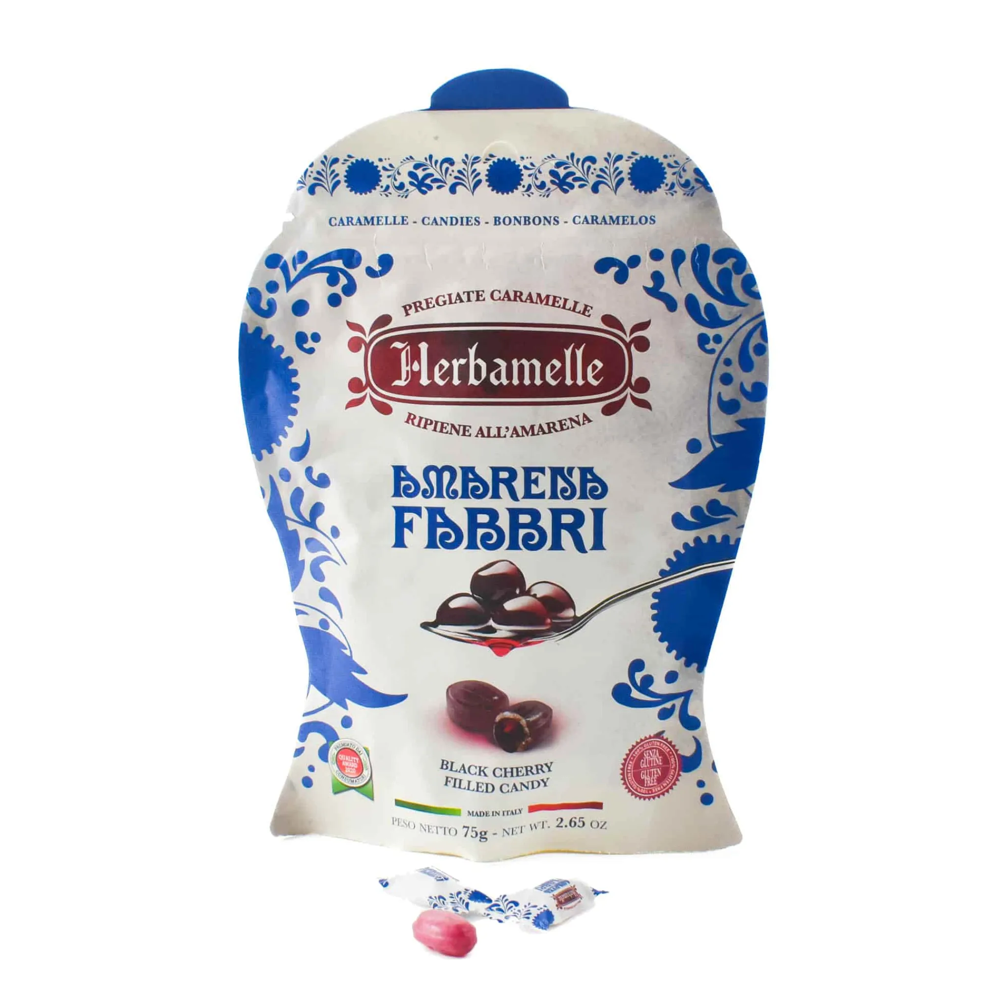 Fabbri Herbamelle Amarena Cherry Sweets, 75g Sale