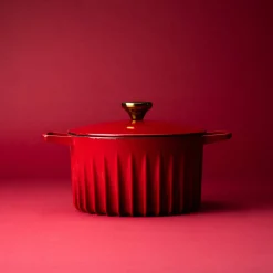 FIREUP Red Cast Iron Dutch Oven, 26cm Best