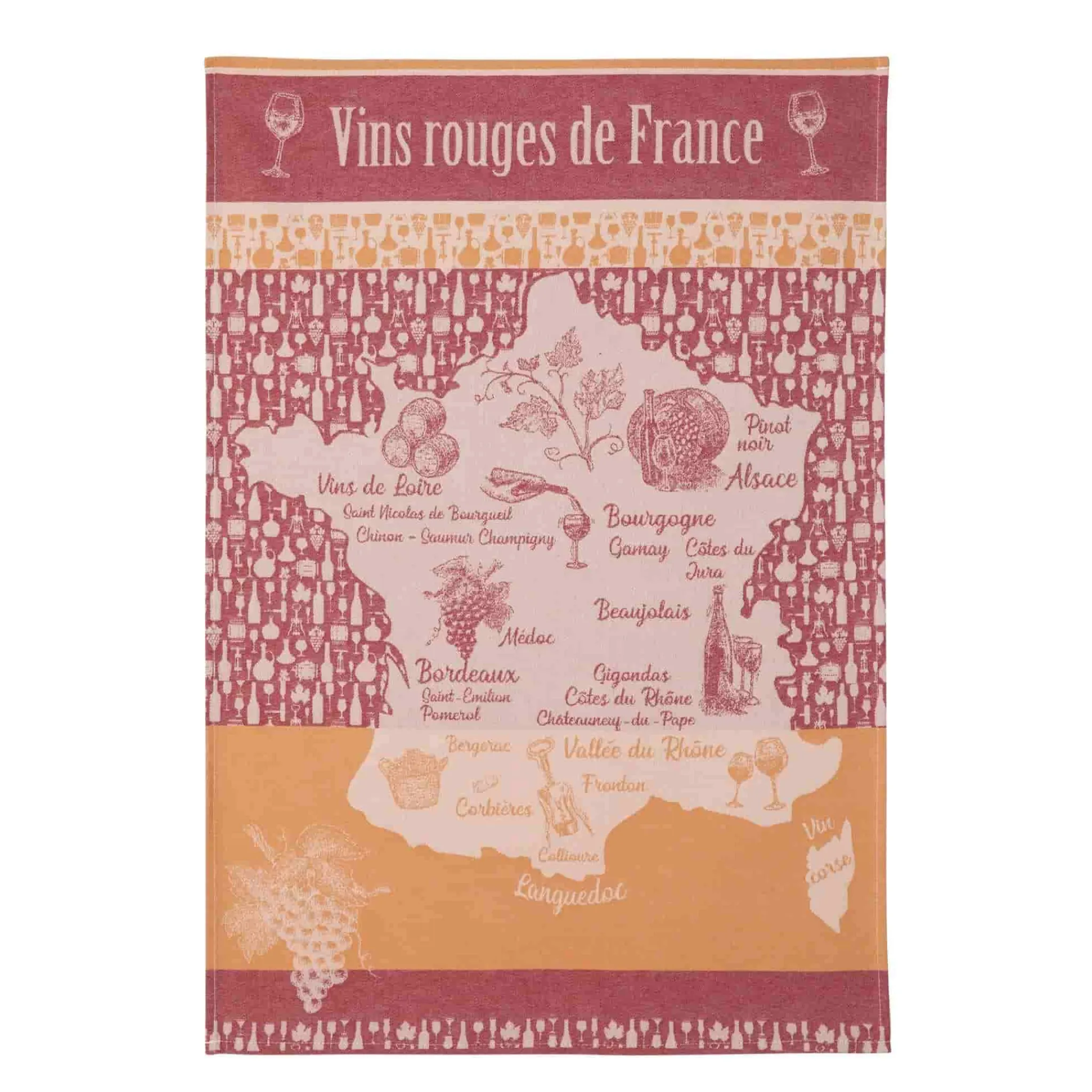 Coucke French Tea Towel - Vins Rouges de France Best