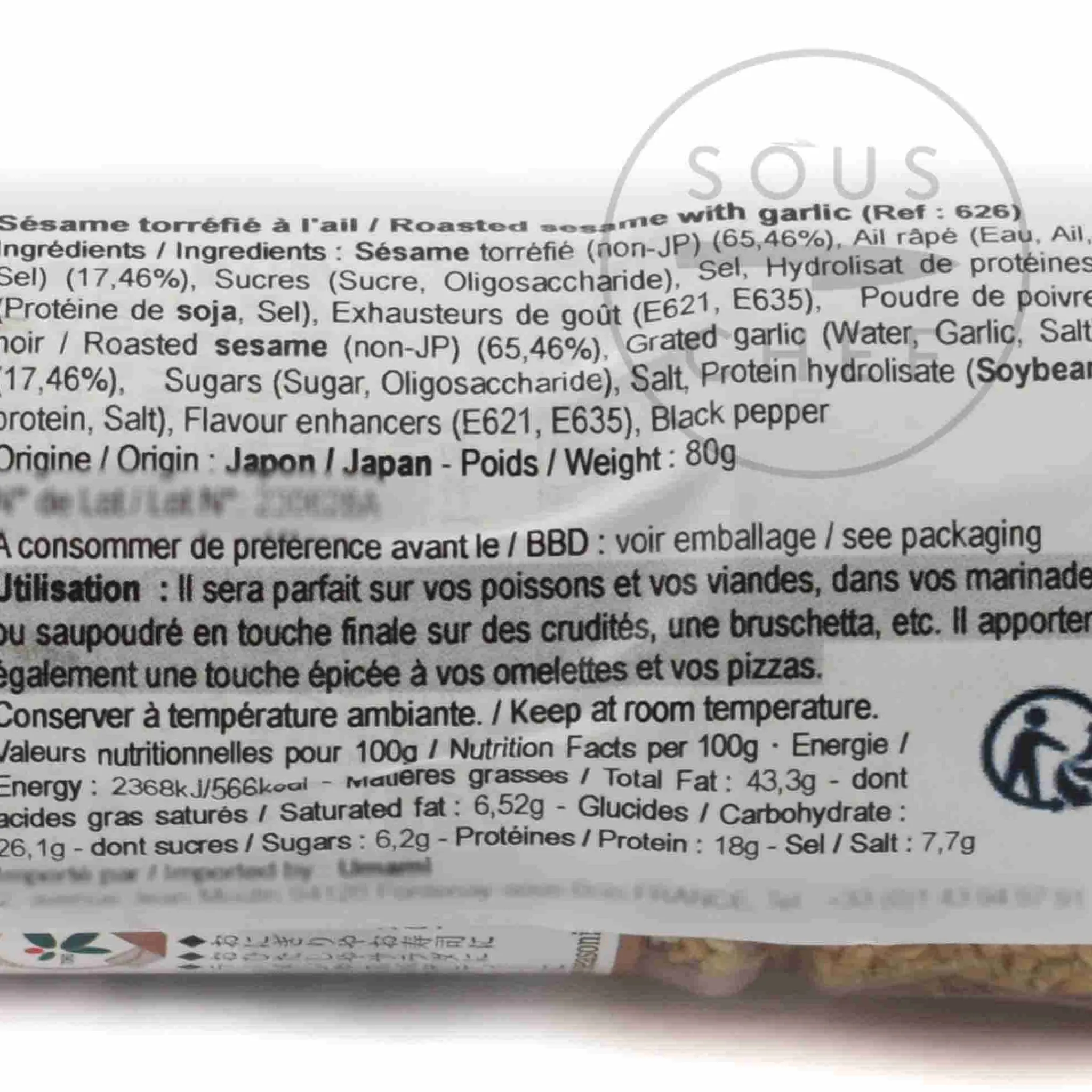 Toho Garlic Roasted Sesame Seeds, 80g New