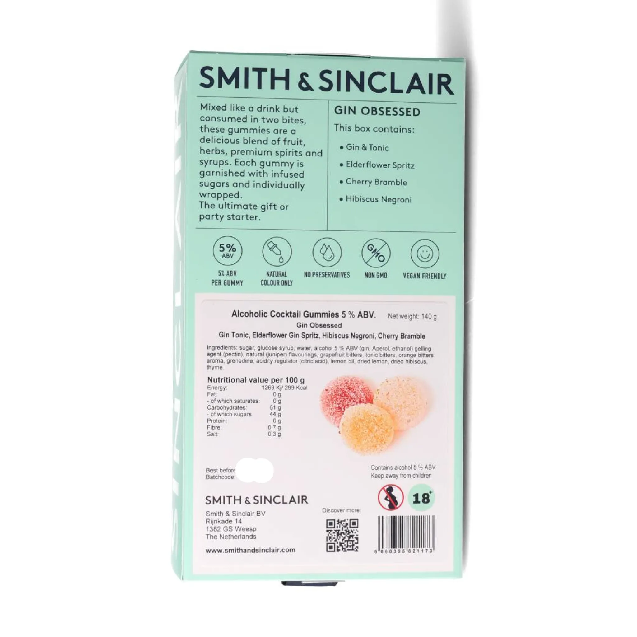 Smith & Sinclair Gin Obsessed 5V Alcoholic Cocktail Jelly Sweets, 140g Online