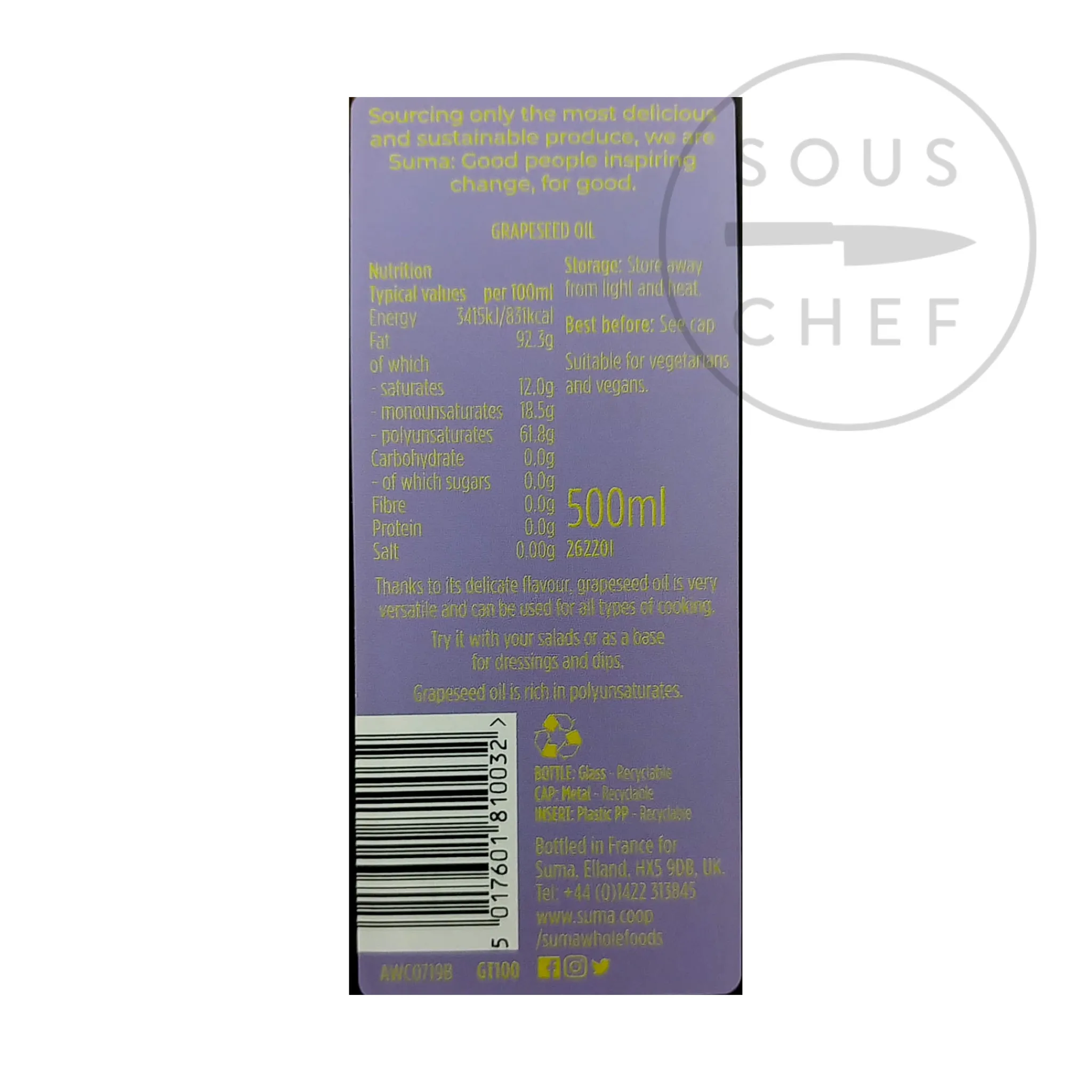 Suma Grapeseed Oil, 500ml Online