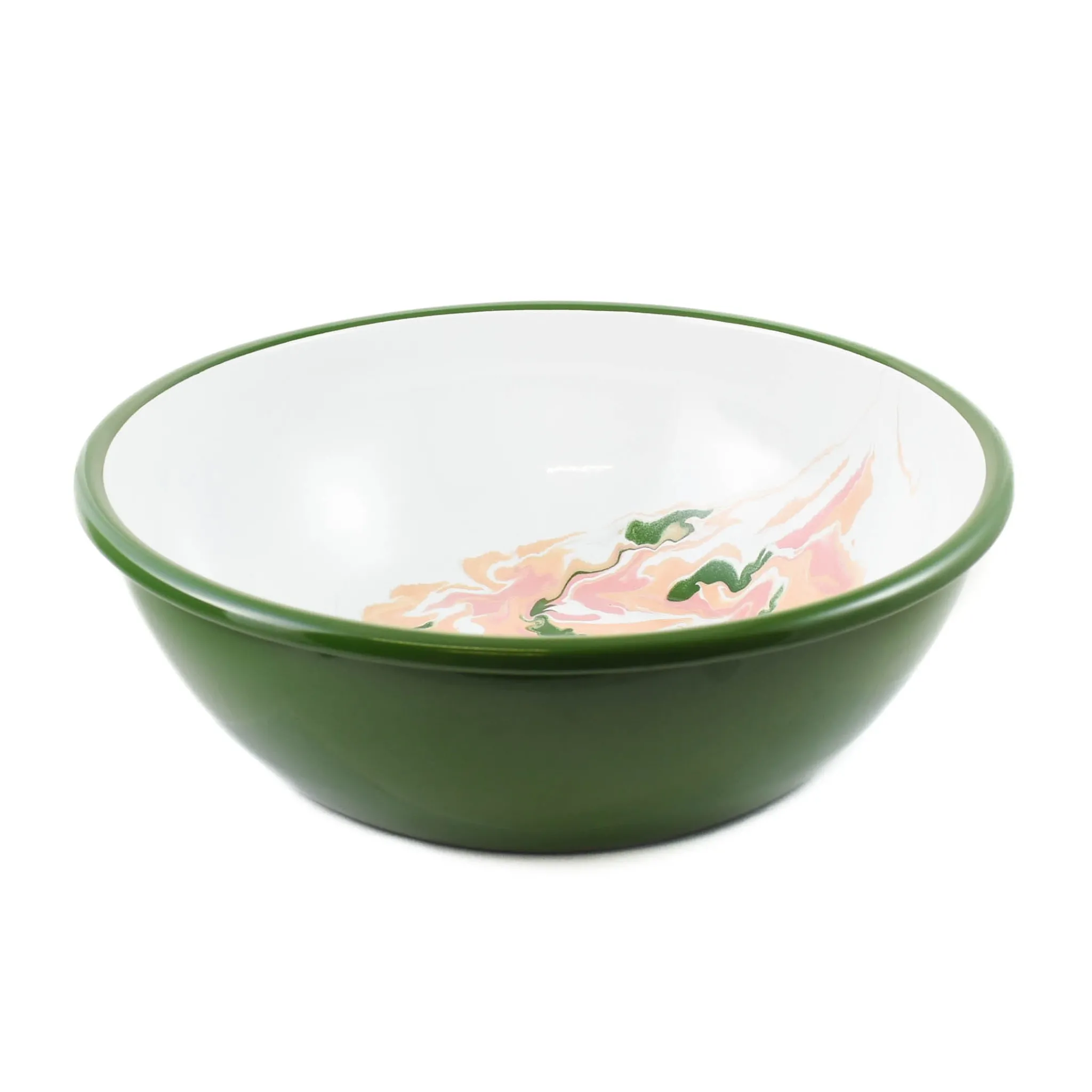 Kapka Green Marble Enamel Large Salad Bowl, 32cm Hot