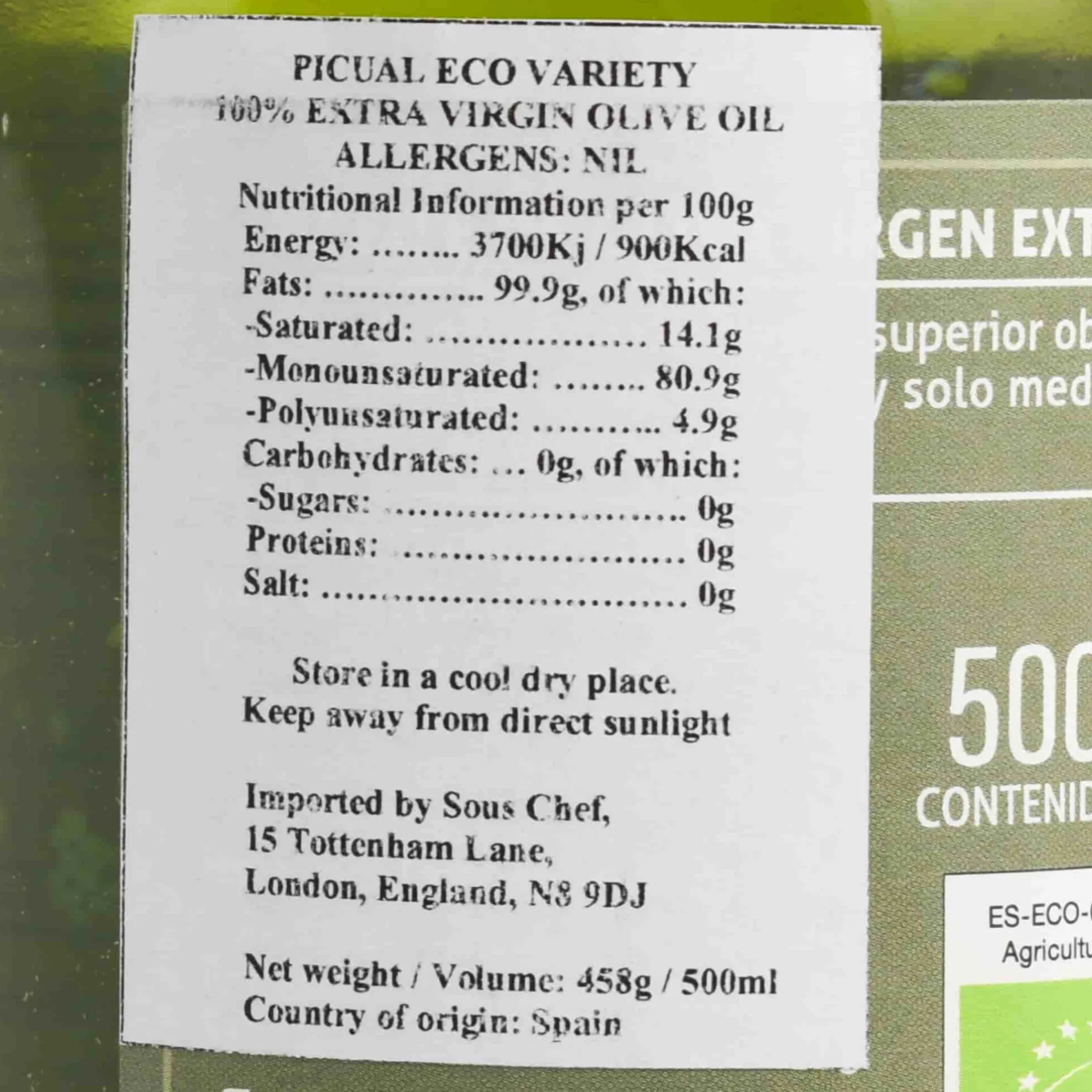 Bravoleum Hacienda el Palo Premium Picual Ecological Extra Virgin Olive Oil, 500ml Discount