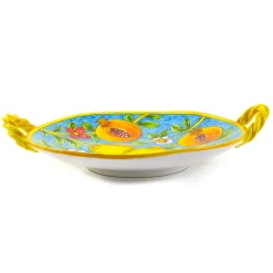 Tuscan Handmade Hand Painted Centrepiece Dish - Pomegranates & Lemons, 35cm Discount