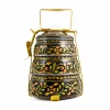 Indian Tiffin Hand Painted Three Tier Black Tiffin Tin, 1.5 Litre Outlet