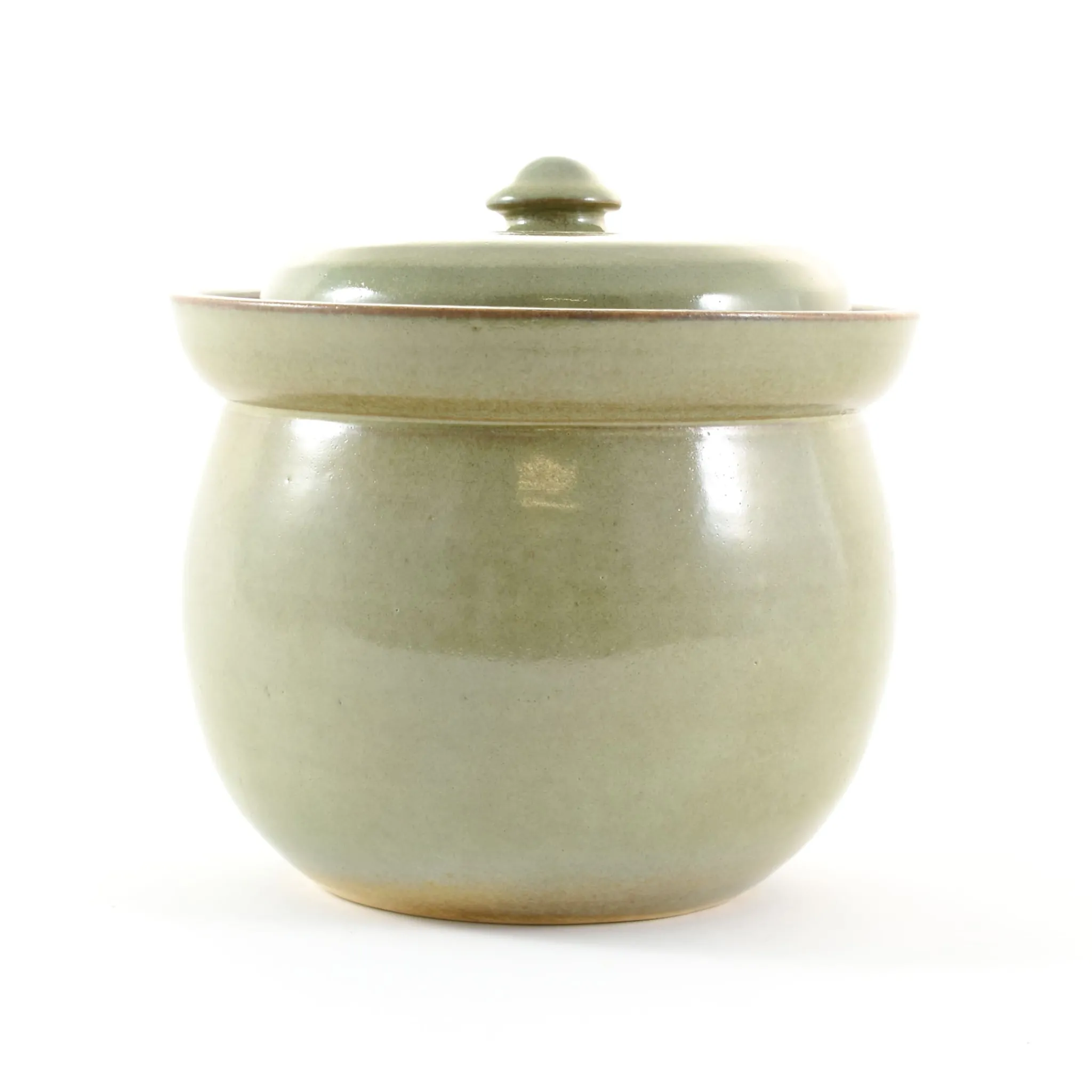 Sauerkraut Pots Handmade Stoneware Fermenting Crock in Green 2 litre Best
