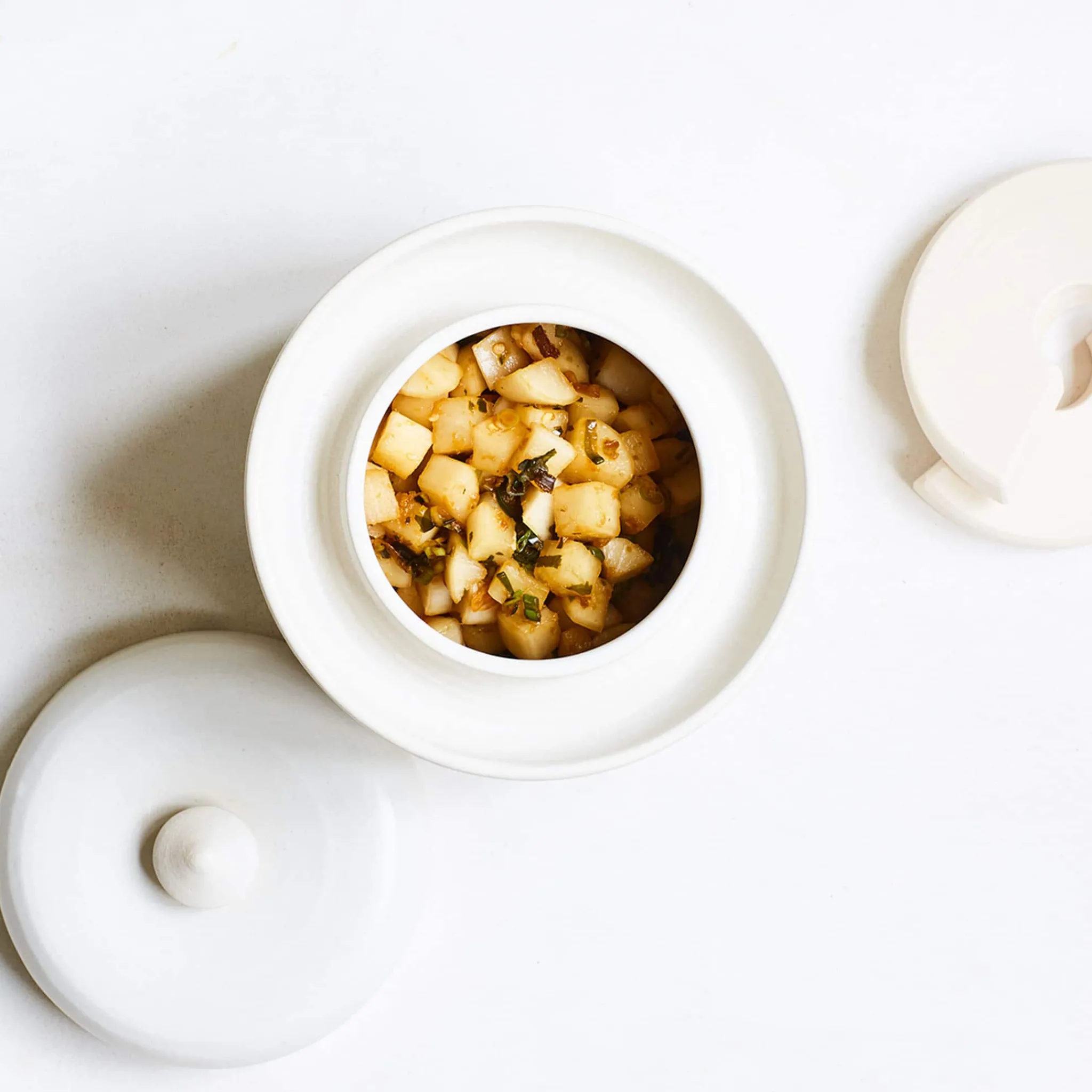 Sauerkraut Pots Handmade Stoneware Fermenting Crock in White 2 litre Discount