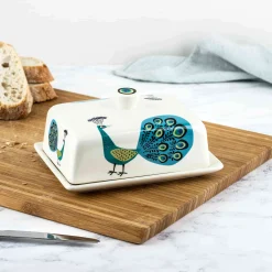 Hannah Turner Peacock Butter Dish, 16x8cm Sale