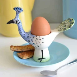 Hannah Turner Peacock Egg Cup, 14cm Sale