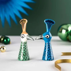 Hannah Turner Set of 2 Peacock Salt & Pepper Shakers, 11.5cm Best