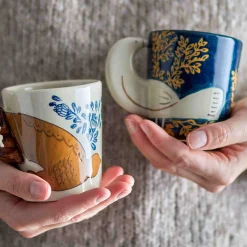 Bloomingville Hezha Blue Mug with Bird, 8cm Hot