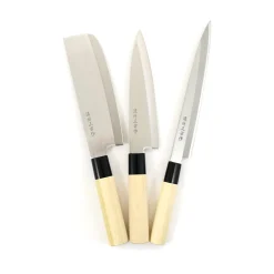 Kiji Stoneware & Ceramics Japanese Knife Trio - Sashimi, Gyuto & Nakiri Outlet