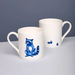 Jimbob Art Blue Raccoon with Cupcakes Mug, 300ml Best