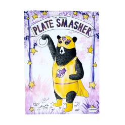 Jimbob Art The Amazing Plate Smasher Tea Towel Outlet