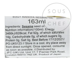 Kadoya Japanese Pure Sesame Oil, 163ml New