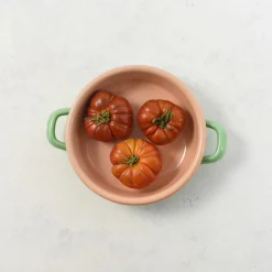 Kapka Enamel Kapka x Sous Chef Colourblock Enamel Frying Pan, 16cm, Green & Pink