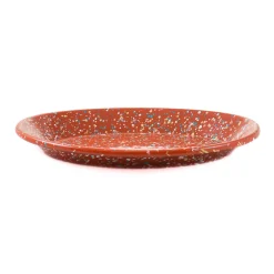 Kapka x Sous Chef Rust Splatter Enamel Oval Serving Tray, 31cm Sale